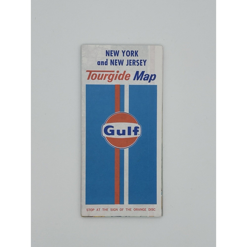 Vintage 1973 Gulf New‎ York and New Jersey Tourguide Travel Road Map